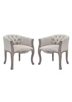 Best Sale 🌟 Modway Crown Vintage French Upholstered Fabric Dining Armchair Set of 2 ✨