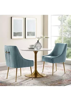 Hot Sale 💯 Modway Discern Pleated Back Upholstered Performance Velvet Dining Chair Set of 2 - Light Blue EEI-4149-LBU 💯 -Franco Sarto Sales Belk 1570