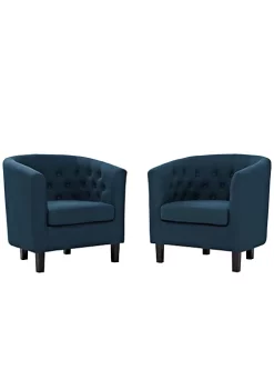 New 🤩 Modway Prospect 2 Piece Upholstered Fabric Armchair Set 😀