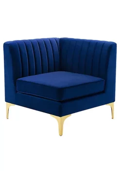 New ๐ฏ Modway Triumph Channel Tufted Performance Velvet Sectional Sofa Corner Chair - Navy EEI-3983-NAV โค๏ธ