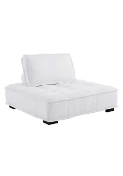 Hot Sale ⌛ Modway Saunter Tufted Fabric Armless Chair - White EEI-4725-WHI 🔔