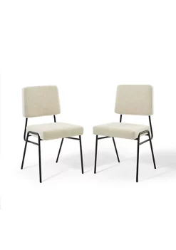 Budget 👏 Modway Craft Dining Side Chair Upholstered Fabric Set of 2 - Black Beige EEI-4506-BLK-BEI 😉 -Franco Sarto Sales Belk 1712