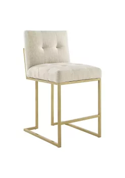 Budget 🤩 Modway Privy Gold Stainless Steel Upholstered Fabric Counter Stool - Gold Beige EEI-3852-GLD-BEI 🥰