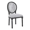 Promo 🤩 Modway Arise Vintage French Upholstered Fabric Dining Side Chair - Black Light Gray EEI-4664-BLK-LGR 🧨