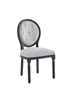 Promo 🤩 Modway Arise Vintage French Upholstered Fabric Dining Side Chair - Black Light Gray EEI-4664-BLK-LGR 🧨