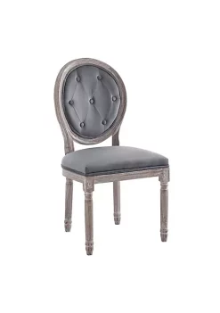 Hot Sale 👍 Modway Arise Vintage French Performance Velvet Dining Side Chair - Natural Gray EEI-4665-NAT-GRY 💯