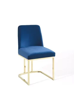 Buy ๐ Modway Amplify Sled Base Performance Velvet Dining Side Chair - Gold Navy EEI-3810-GLD-NAV โค๏ธ