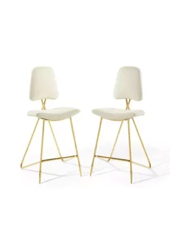 Cheapest ✔️ Modway Ponder Bar Stool Performance Velvet Set of 2 - Ivory EEI-5573-IVO 🌟