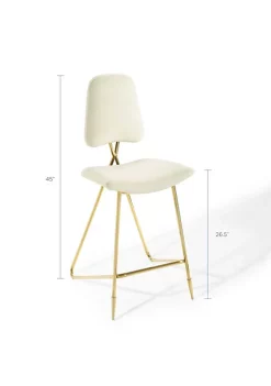 Cheapest ✔️ Modway Ponder Bar Stool Performance Velvet Set of 2 - Ivory EEI-5573-IVO 🌟 -Franco Sarto Sales Belk 1895