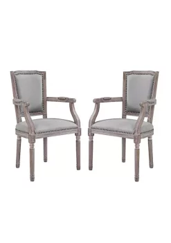 Deals โค๏ธ Modway Penchant Dining Armchair Upholstered Fabric Set of 2 - Light Gray EEI-3462-LGR ๐