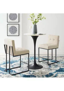Cheapest 🌟 Modway Privy Black Stainless Steel Upholstered Fabric Counter Stool Set of 2 - Black Beige EEI-4156-BLK-BEI ⌛ -Franco Sarto Sales Belk 1926