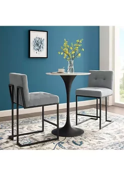 Best Pirce ⭐ Modway Privy Black Stainless Steel Upholstered Fabric Counter Stool Set of 2 - Black Light Gray EEI-4156-BLK-LGR 🧨 -Franco Sarto Sales Belk 1931
