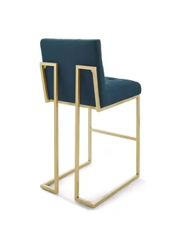 New 😍 Modway Privy Gold Stainless Steel Performance Velvet Bar Stool Set of 2 - Gold Azure EEI-4157-GLD-AZU 👏 -Franco Sarto Sales Belk 1935