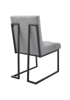 Brand new 😉 Modway Privy Black Stainless Steel Upholstered Fabric Dining Chair Set of 2 - Black Light Gray EEI-4153-BLK-LGR ✨ -Franco Sarto Sales Belk 1945