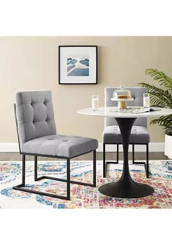 Brand new 😉 Modway Privy Black Stainless Steel Upholstered Fabric Dining Chair Set of 2 - Black Light Gray EEI-4153-BLK-LGR ✨ -Franco Sarto Sales Belk 1946
