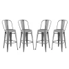 Best deal 🎁 Modway Promenade Bar Side Stool Set of 4 - Gunmetal EEI-3895-GME-SET 🔔
