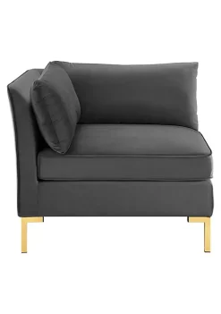 Outlet 🛒 Modway Ardent Performance Velvet Sectional Sofa Corner Chair - Gray EEI-3985-GRY ⭐