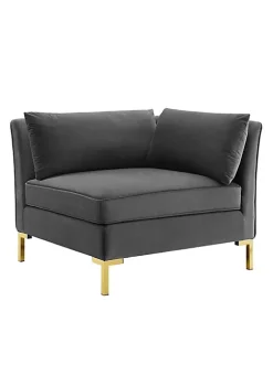 Outlet 🛒 Modway Ardent Performance Velvet Sectional Sofa Corner Chair - Gray EEI-3985-GRY ⭐ -Franco Sarto Sales Belk 1967