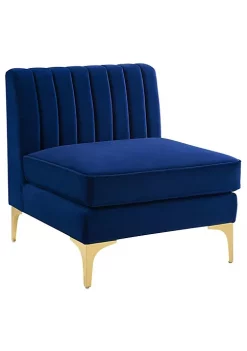 Best deal ๐ฅฐ Modway Triumph Channel Tufted Performance Velvet Armless Chair - Navy EEI-3984-NAV โญ