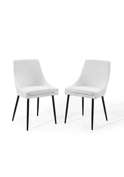 Coupon โ Modway Viscount Upholstered Fabric Dining Chairs - Set of 2 - Black White EEI-3809-BLK-WHI ๐