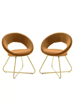 Best Sale 🛒 Modway Nouvelle Performance Velvet Dining Chair Set of 2 - Gold Cognac EEI-4681-GLD-COG 👏 -Franco Sarto Sales Belk 2024