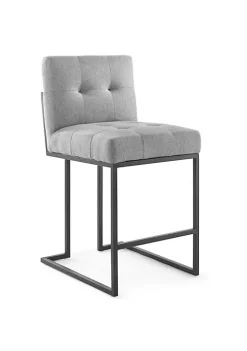 Coupon 🥰 Modway Privy Black Stainless Steel Upholstered Fabric Counter Stool - Black Light Gray EEI-3854-BLK-LGR 😍 -Franco Sarto Sales Belk 2064