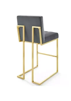 Deals 🌟 Modway Privy Gold Stainless Steel Performance Velvet Bar Stool - Gold Charcoal EEI-3856-GLD-CHA 🥰 -Franco Sarto Sales Belk 2181