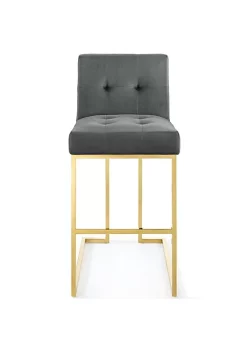 Deals 🌟 Modway Privy Gold Stainless Steel Performance Velvet Bar Stool - Gold Charcoal EEI-3856-GLD-CHA 🥰 -Franco Sarto Sales Belk 2182