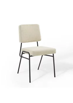 Promo 👏 Modway Craft Upholstered Fabric Dining Side Chair - Black Beige EEI-3805-BLK-BEI ✨