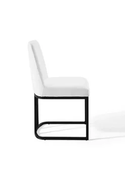Flash Sale 🌟 Modway Amplify Sled Base Upholstered Fabric Dining Side Chair - Black White EEI-3811-BLK-WHI 😍 -Franco Sarto Sales Belk 2359